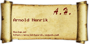 Arnold Henrik névjegykártya